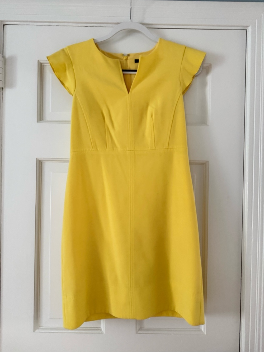 Ann Taylor Bright Yellow Midi Sheath Dress